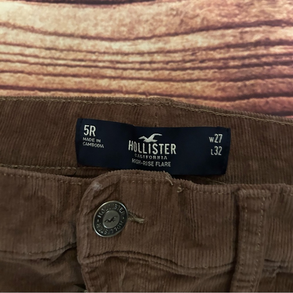 Women’s Hollister corduroy Brown Flare Pants Size 5R 27 x 32 - Picture 2 of 3